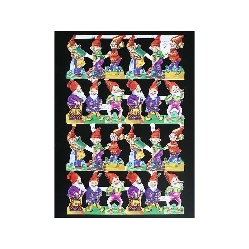 Lámina de cromos troquelados ingleses MLP 849 · Gnomos ·