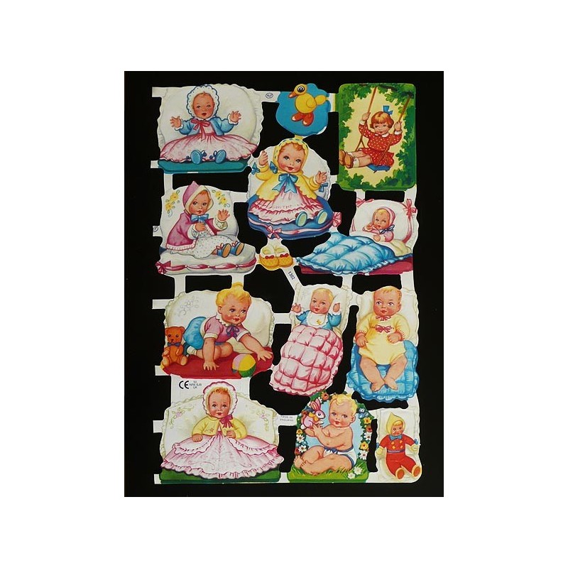 Lámina de cromos troquelados ingleses MLP 1302 · Bebés ·