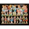 Lámina de cromos troquelados alemanes EF 7029 · Niños y Flores ·