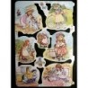 Lámina de cromos troquelados ingleses MLP 1791 · Niñas Jugando ·
