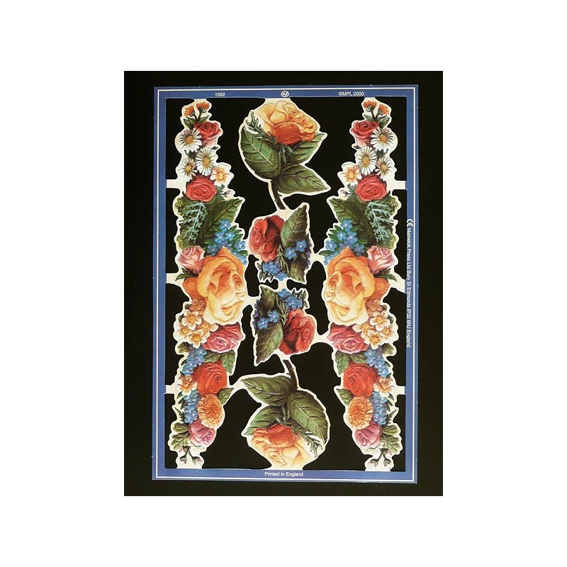 Lámina de cromos troquelados ingleses MLP 1982 · Flores ·