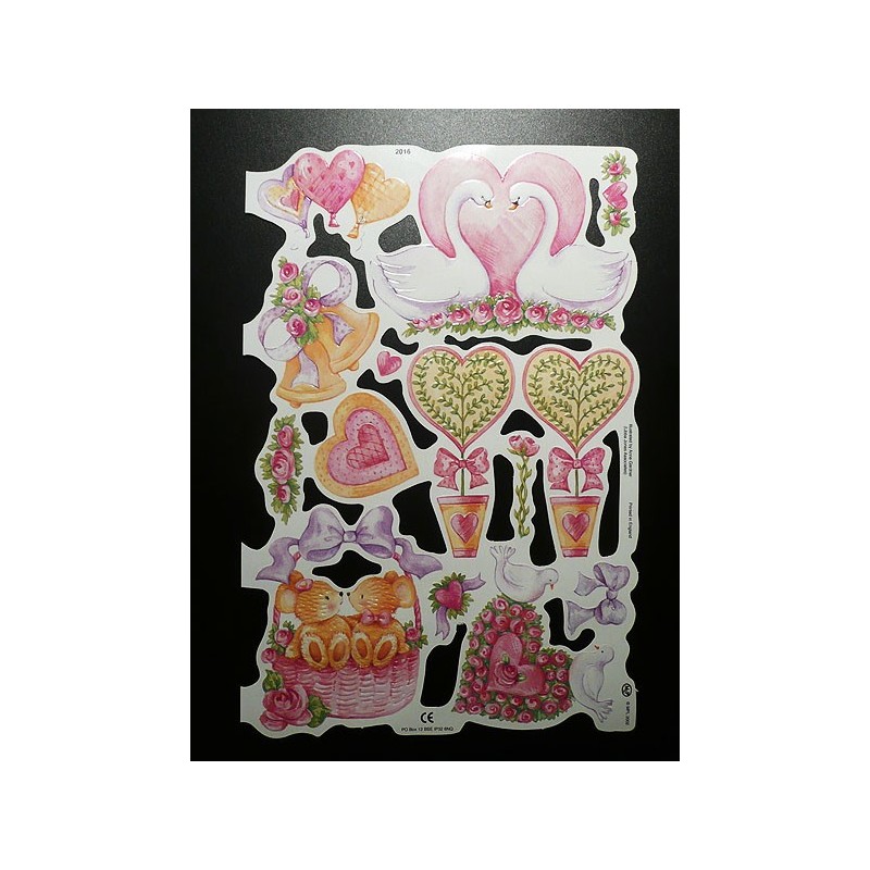 Lámina de cromos troquelados ingleses MLP 2016 · Corazones y Flores ·