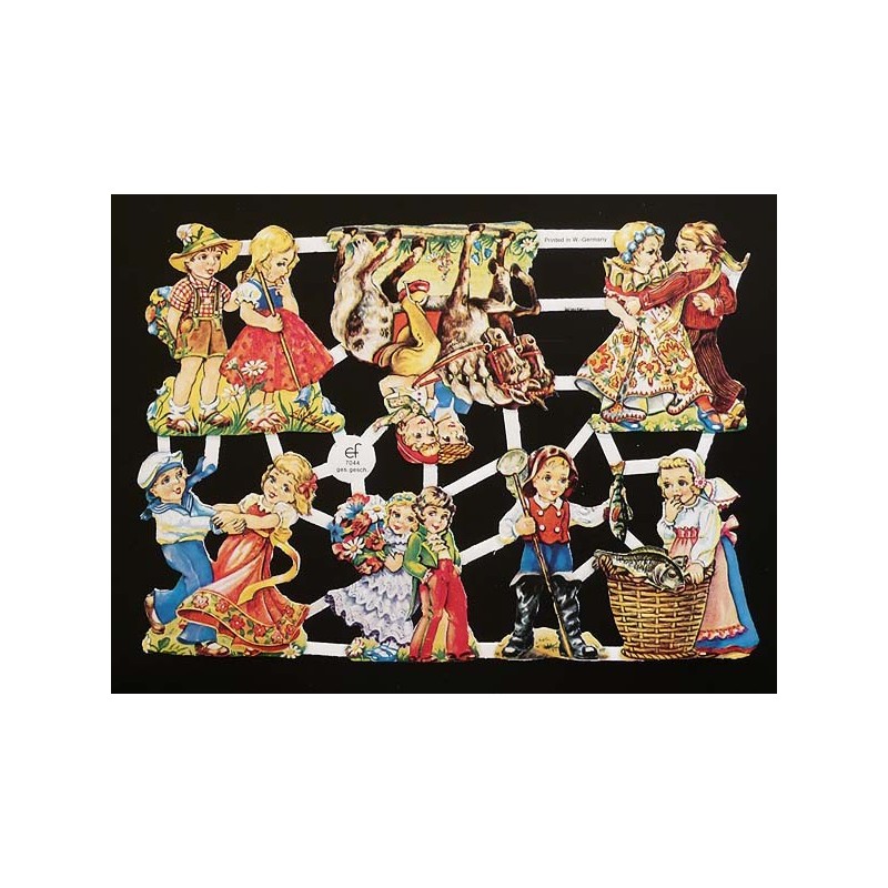 Lámina de cromos troquelados alemanes EF 7044 · Parejitas ·