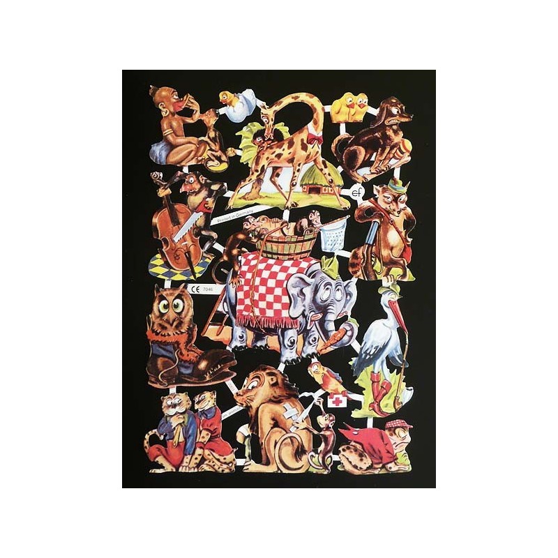 Lámina de cromos troquelados alemanes EF 7046 · Animales ·