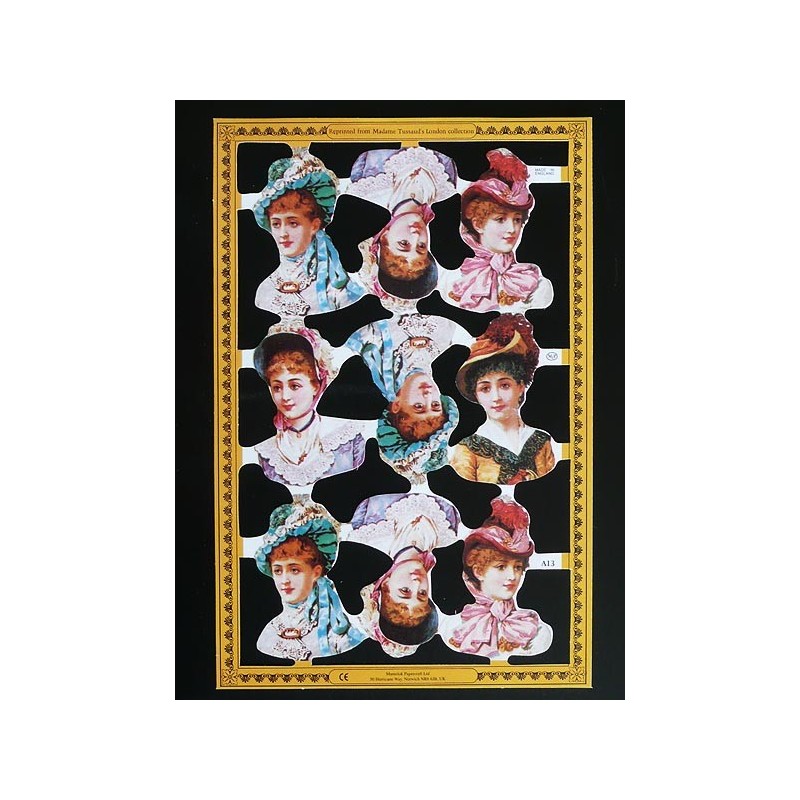 Lámina de cromos troquelados ingleses MLP A 13 · Damas ·