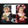 Lámina de cromos troquelados alemanes EF 7062 · Niñas Victorianas ·
