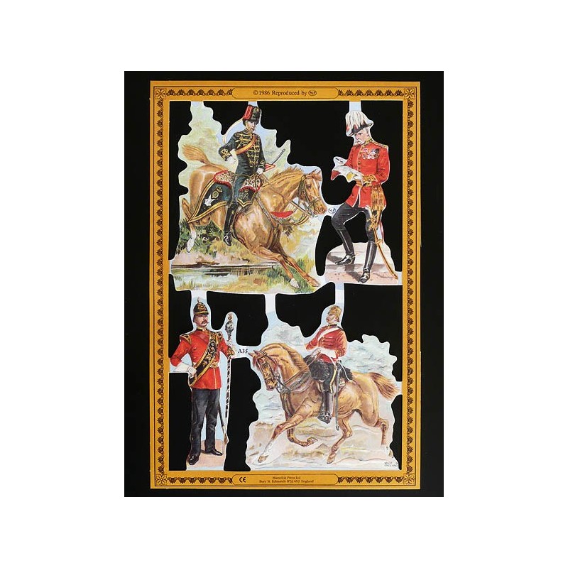Lámina de cromos troquelados ingleses MLP A 35 · Soldados ·