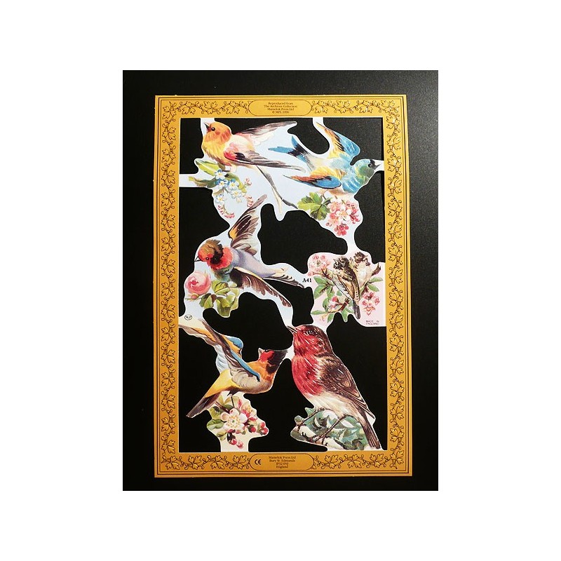 Lámina de cromos troquelados ingleses MLP A 41 · Aves ·
