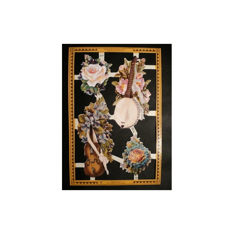 Lámina de cromos troquelados ingleses MLP A 77 · Instrumentos Musicales ·