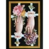 Lámina de cromos troquelados ingleses MLP A 79 · Manos y Flores ·