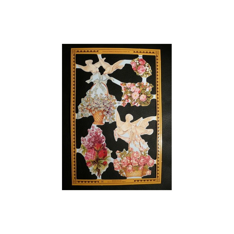 Lámina de cromos troquelados ingleses MLP A 94 · Flores y Aves ·