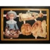 Lámina de cromos troquelados ingleses MLP A 124 · Niñas con Gatitos ·