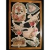 Lámina de cromos troquelados ingleses MLP A 169 · Flores y Palomas ·