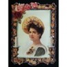Lámina de cromos troquelados alemanes EF 7074 · Dama con Flores ·
