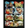 Lámina de cromos troquelados españoles - LA MARIPOSA nº 1022 - Brillo, Relieve y Purpurina.