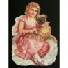 Lámina de cromos troquelados alemanes EF 7097 · Dama con Perro ·