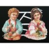 Lámina de cromos troquelados alemanes EF 7104 · Pareja Victoriana ·