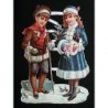 Lámina de cromos troquelados alemanes EF 7106 · Pareja en Invierno ·
