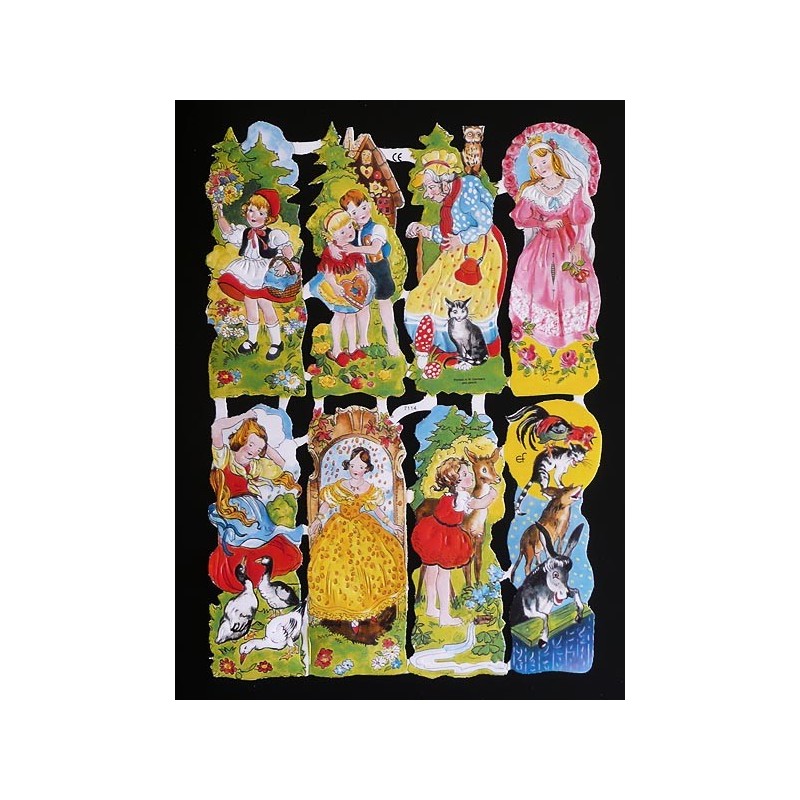 Lámina de cromos troquelados alemanes EF 7114 · Cuentos Tradicionales I ·