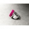 Anillo Artesano Ecológico con papel reciclado. 2 cm. Color rosa. Base adaptable plateada. Pieza única.