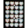 Lámina de cromos troquelados alemanes EF 7126 · Corazones con Notas y Flores ·