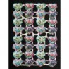 Lámina de cromos troquelados alemanes EF 7132 · Corazones con Flores ·