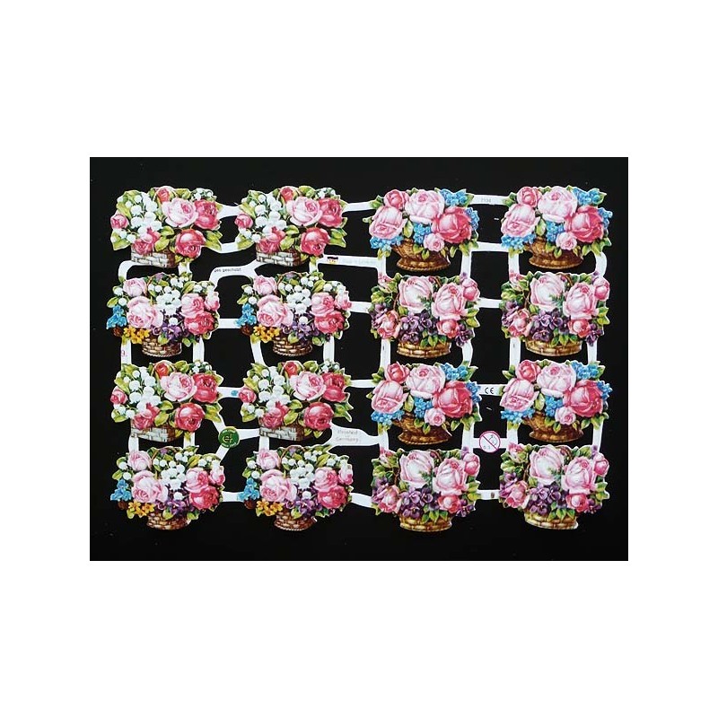 Lámina de cromos troquelados alemanes EF 7134 · Rosas ·