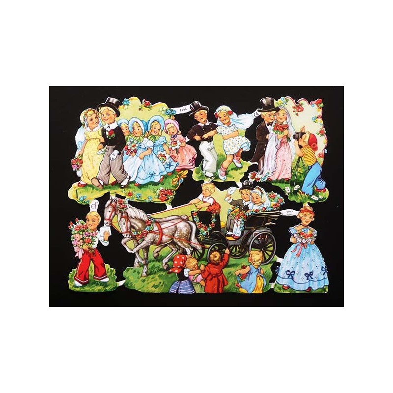Lámina de cromos troquelados alemanes EF 7148 · Fiesta de Boda II ·