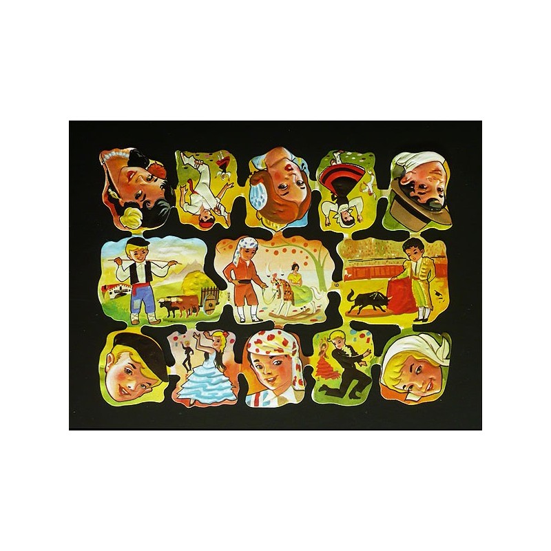 Lámina de cromos troquelados españoles - SIMA nº 9 - con Brillo y Relieve.