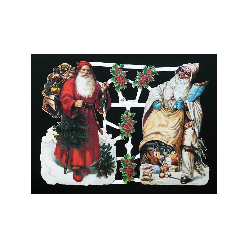 Lámina de cromos troquelados alemanes EF 7153 · Papa Noel ·