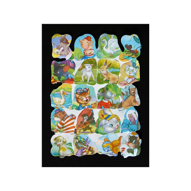 Lámina de cromos troquelados españoles - FHER * FB * n. 1 - Animales -