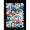 Lámina de cromos troquelados españoles - FHER * FB * n. 3 - Caras de Damas -