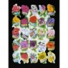Lámina de cromos troquelados españoles - FHER * FB * n. 9 – Nombres de Flores -