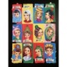 Lámina de cromos troquelados españoles - FHER * FB * n. 16 – Chicas con traje típicos -