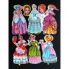 Lámina de cromos troquelados españoles - FHER * FB * n. 51 - Damas -