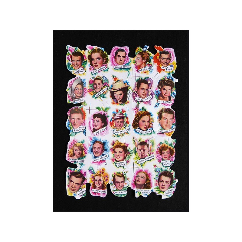 Lámina de cromos troquelados españoles - FHER * FB * n. 53 - Actores y Actrices Hollywood -