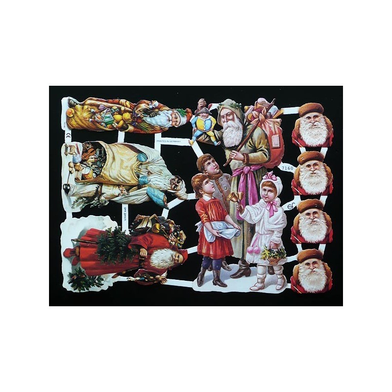 Lámina de cromos troquelados alemanes EF 7160 · Papá Noel ·