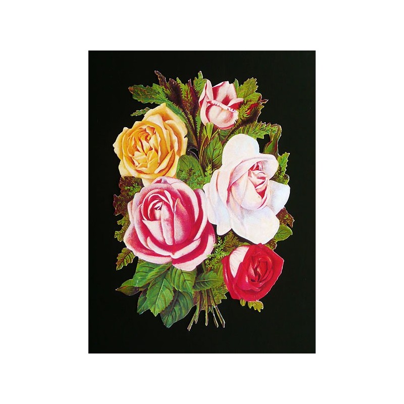 Cromo troquelado gigante y gran grosor alemán de 16 cm. EF BK 5003 · Rosas ·