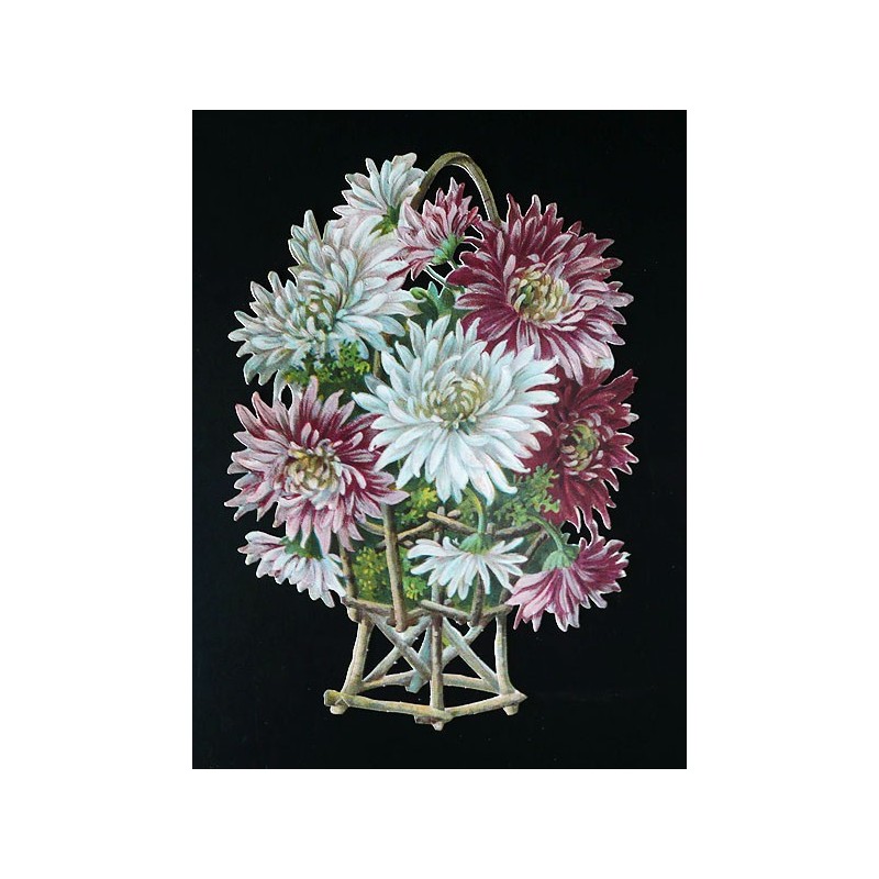 Cromo troquelado gigante y gran grosor alemán de 16 cm. EF BK 5010 · Flores ·