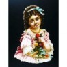 Cromo troquelado gigante y gran grosor alemán de 16 cm. EF BK 5014 · Joven Victoriana ·