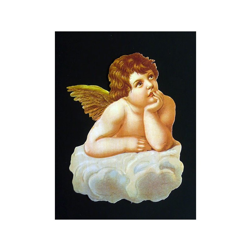Cromo troquelado gigante y gran grosor alemán de 16 cm. EF BK 5016 · Querubín ·