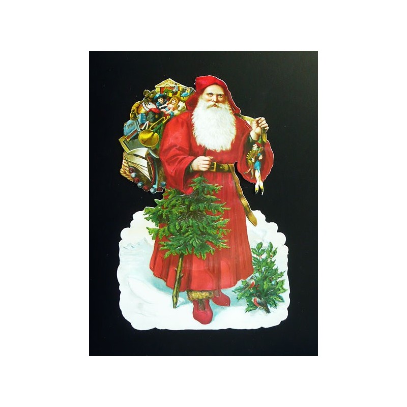 Cromo troquelado gigante y gran grosor alemán de 16 cm. EF BK 5020 · Papá Noel ·