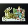 Cromo troquelado gigante y gran grosor alemán de 16 cm. EF BK 5022 · Papá Noel en Trineo ·