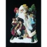 Cromo troquelado gigante y gran grosor alemán de 16 cm. EF BK 5023 · Papá Noel y Niños ·