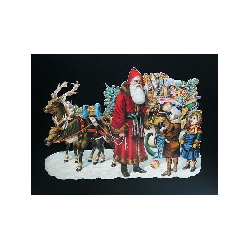 Cromo troquelado gigante y gran grosor alemán de 16 cm. EF BK 5033 · Papá Noel ·