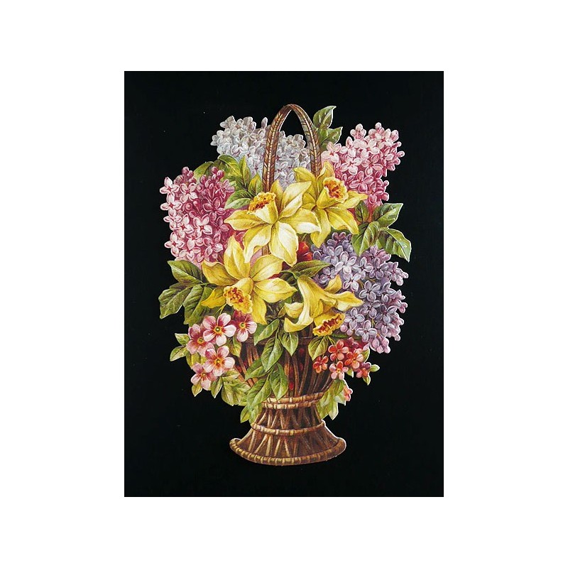 Cromo troquelado gigante y gran grosor alemán de 16 cm. EF BK 5037 · Flores ·