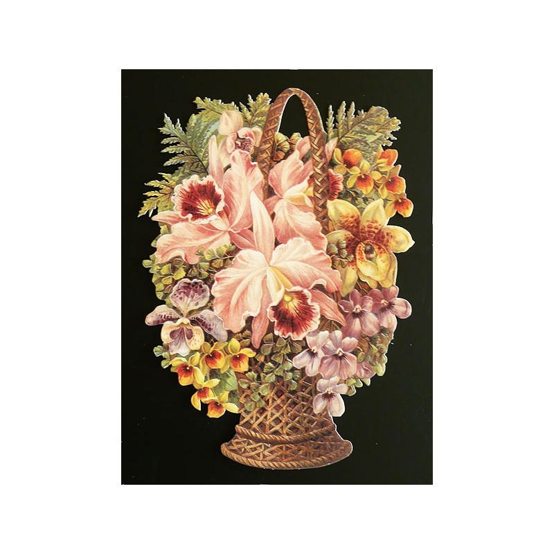 Cromo troquelado gigante y gran grosor alemán de 16 cm. EF BK 5038 · Flores ·