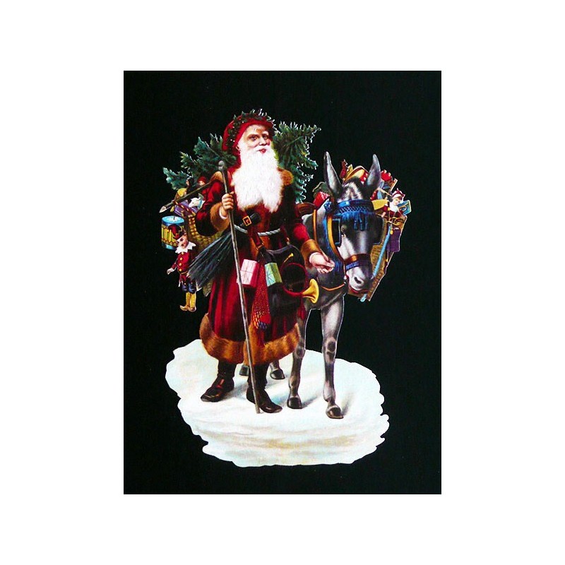 Cromo troquelado gigante y gran grosor alemán de 16 cm. EF BK 5049 · Papá Noel ·