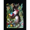 Cromo troquelado gigante y gran grosor alemán de 16 cm. EF BK 5051 · Escena de Pascua ·