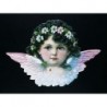 Cromo troquelado gigante y gran grosor alemán de 16 cm. EF BK 5052 · Angel en Rosa ·